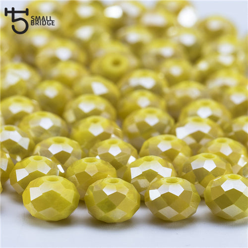 4 6 8mm Czech Loose Rondelle Crystal Beads For Jewelry Making Diy Needlework AB Color Spacer Faceted Glass Beads Wholesale