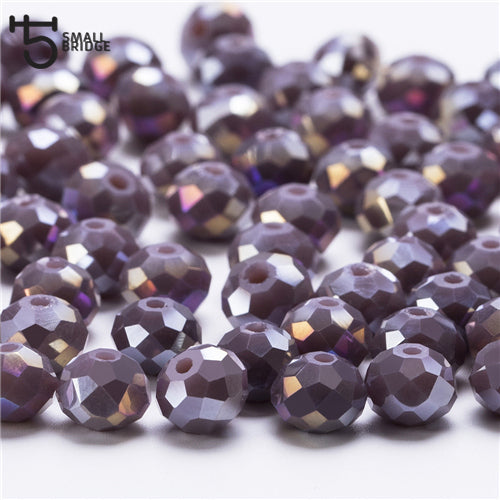 4 6 8mm Czech Loose Rondelle Crystal Beads For Jewelry Making Diy Needlework AB Color Spacer Faceted Glass Beads Wholesale