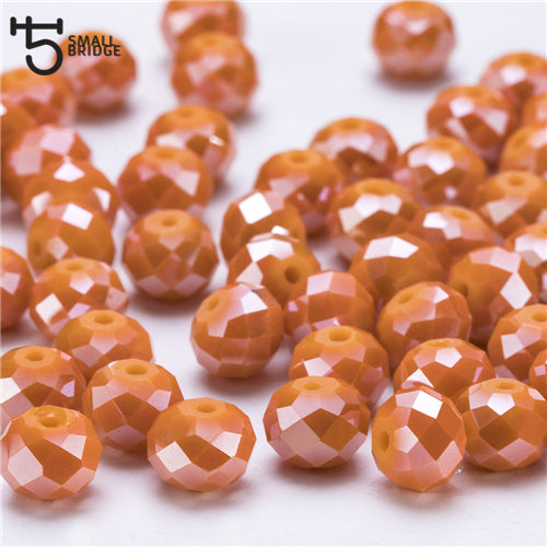 4 6 8mm Czech Loose Rondelle Crystal Beads For Jewelry Making Diy Needlework AB Color Spacer Faceted Glass Beads Wholesale