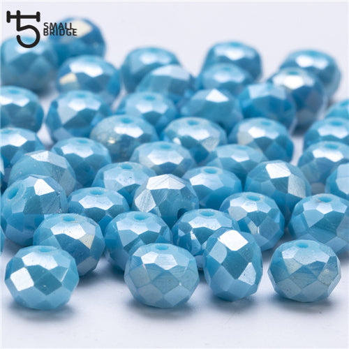 4 6 8mm Czech Loose Rondelle Crystal Beads For Jewelry Making Diy Needlework AB Color Spacer Faceted Glass Beads Wholesale