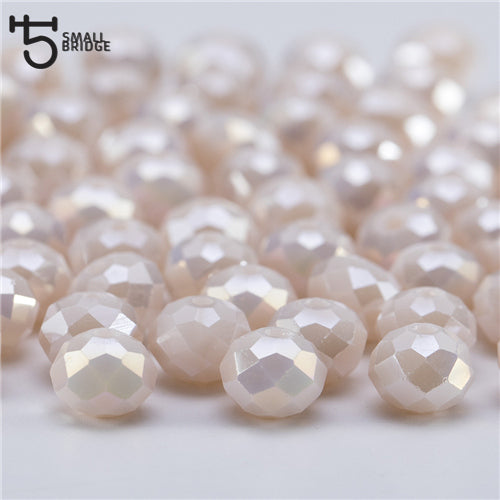 4 6 8mm Czech Loose Rondelle Crystal Beads For Jewelry Making Diy Needlework AB Color Spacer Faceted Glass Beads Wholesale