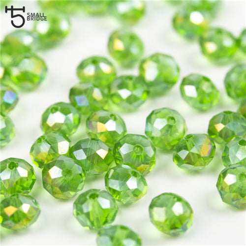 4 6 8mm Czech Loose Rondelle Crystal Beads For Jewelry Making Diy Needlework AB Color Spacer Faceted Glass Beads Wholesale