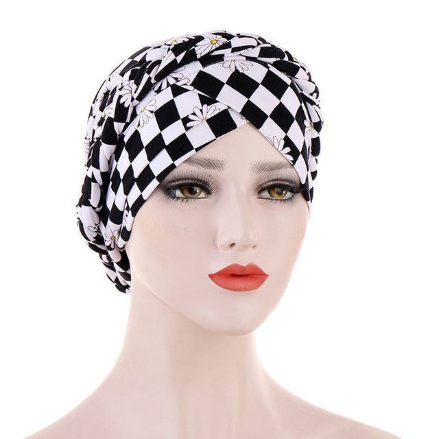 Cotton print muslim turban scarf for women islamic inner hijab caps Arab wrap head scarves femme musulman turbante mujer