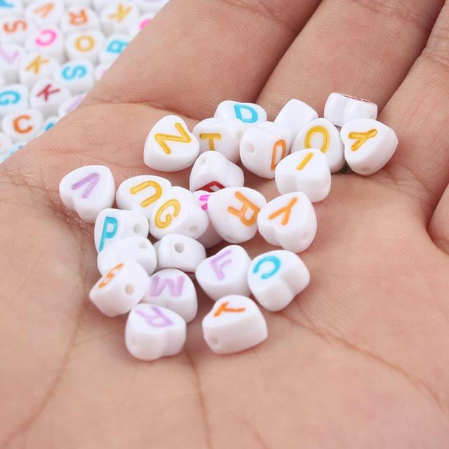 Mixed Letter Acrylic Beads Round Flat Alphabet Digital Cube Loose Spacer Beads For Jewelry Making Handmade Diy Bracelet Necklace