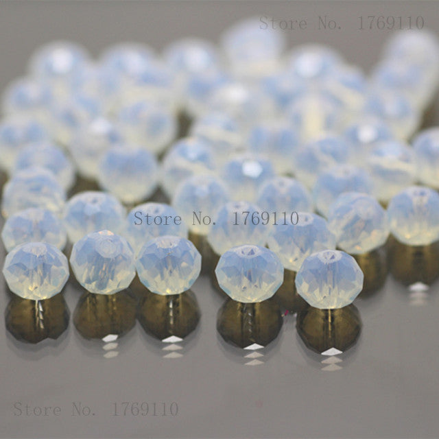 Isywaka Light Blue Colors 4*6mm 50pcs Rondelle  Austria faceted Crystal Glass Beads Loose Spacer Round Beads for Jewelry Making