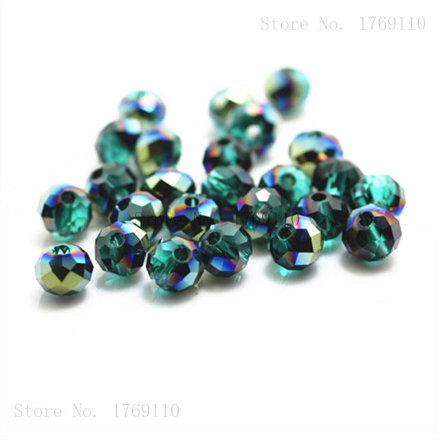 Isywaka Light Blue Colors 4*6mm 50pcs Rondelle  Austria faceted Crystal Glass Beads Loose Spacer Round Beads for Jewelry Making