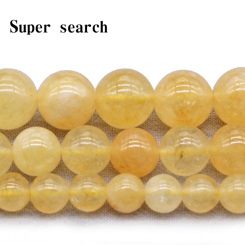 Natural Citrines Round Stone Beads For Jewelry Making DIY Necklace Bracelet 6mm-10mm Spacer Loose Beads crystal 15&quot; Wholesale