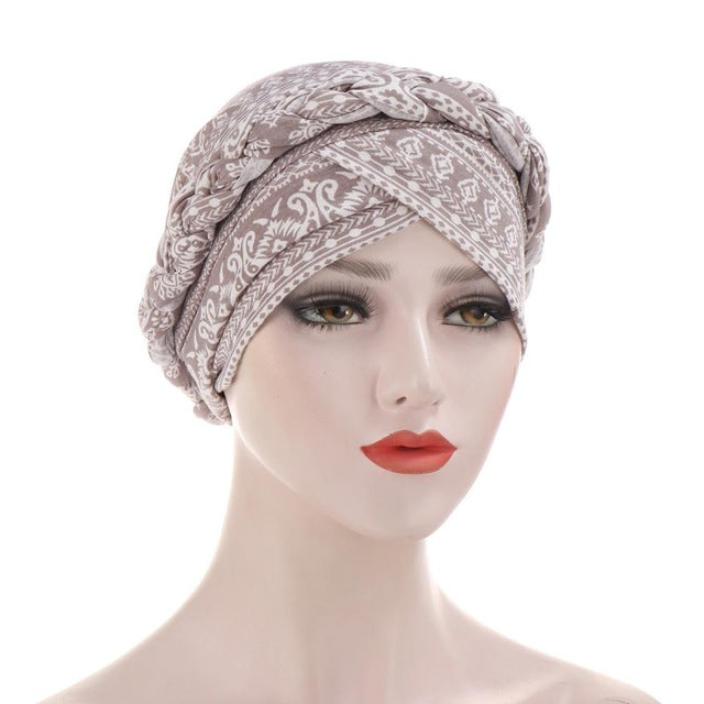 Cotton print muslim turban scarf for women islamic inner hijab caps Arab wrap head scarves femme musulman turbante mujer