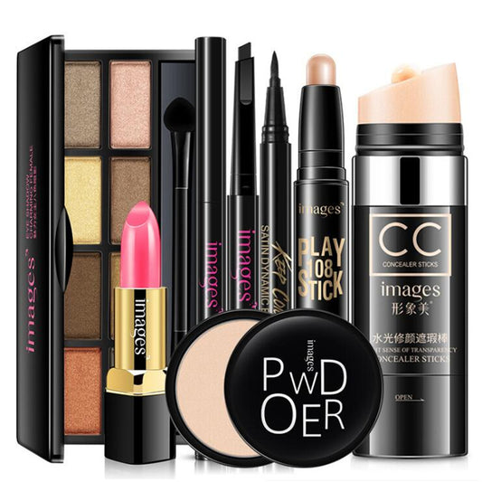 New Women Brand Makeup Set,Fashion Cosmetics Kit,Anti-wrinkle BB Cream,WaterProof Roll Mascara,Magic Eyeliner,Charming Lipstick