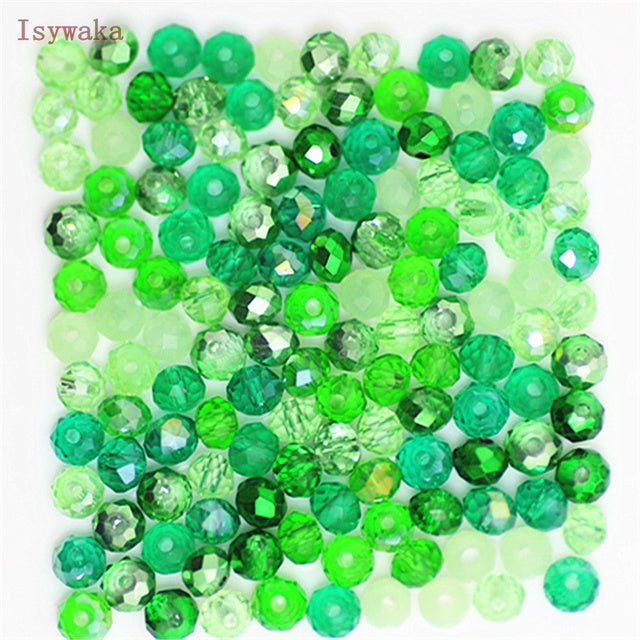 Isywaka Golden Multicolor 3*4mm 4*6mm  Rondelle Austria faceted Crystal Glass Beads Loose Spacer Round Beads for Jewelry Making