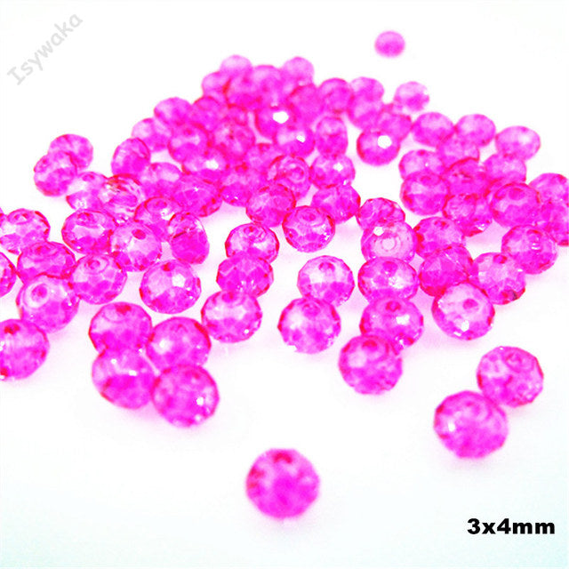 Isywaka Golden Multicolor 3*4mm 4*6mm  Rondelle Austria faceted Crystal Glass Beads Loose Spacer Round Beads for Jewelry Making