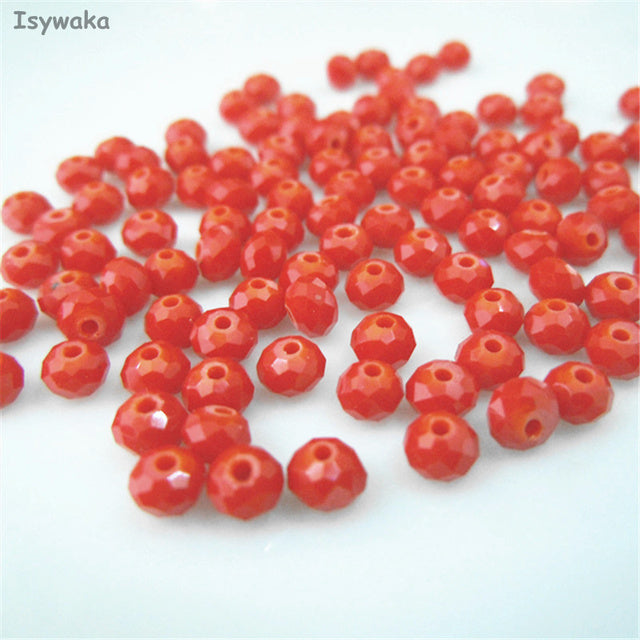 Isywaka Golden Multicolor 3*4mm 4*6mm  Rondelle Austria faceted Crystal Glass Beads Loose Spacer Round Beads for Jewelry Making