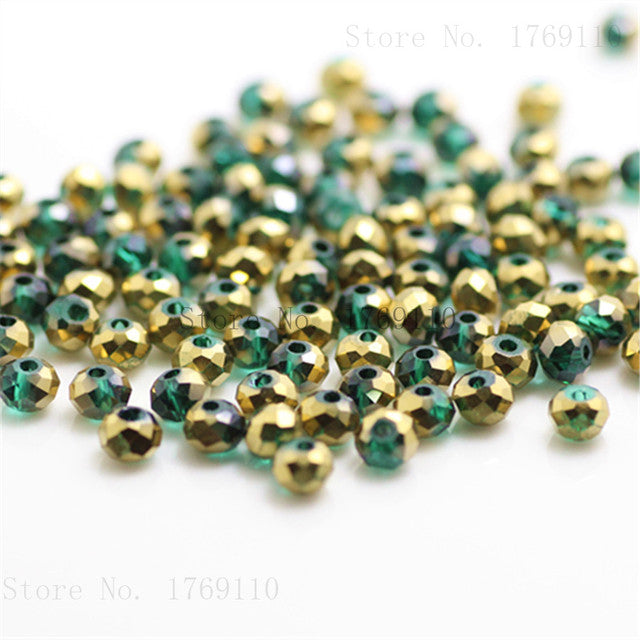 Isywaka Golden Multicolor 3*4mm 4*6mm  Rondelle Austria faceted Crystal Glass Beads Loose Spacer Round Beads for Jewelry Making