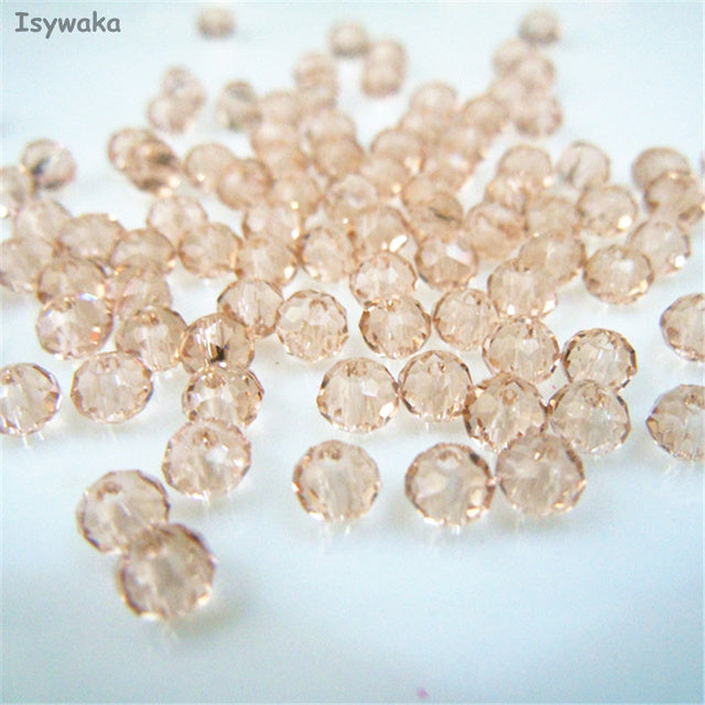 Isywaka Golden Multicolor 3*4mm 4*6mm  Rondelle Austria faceted Crystal Glass Beads Loose Spacer Round Beads for Jewelry Making