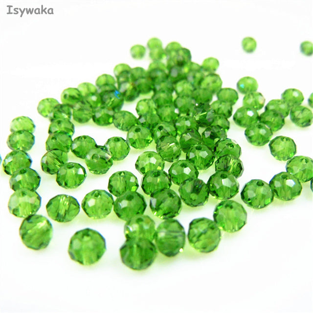 Isywaka Golden Multicolor 3*4mm 4*6mm  Rondelle Austria faceted Crystal Glass Beads Loose Spacer Round Beads for Jewelry Making