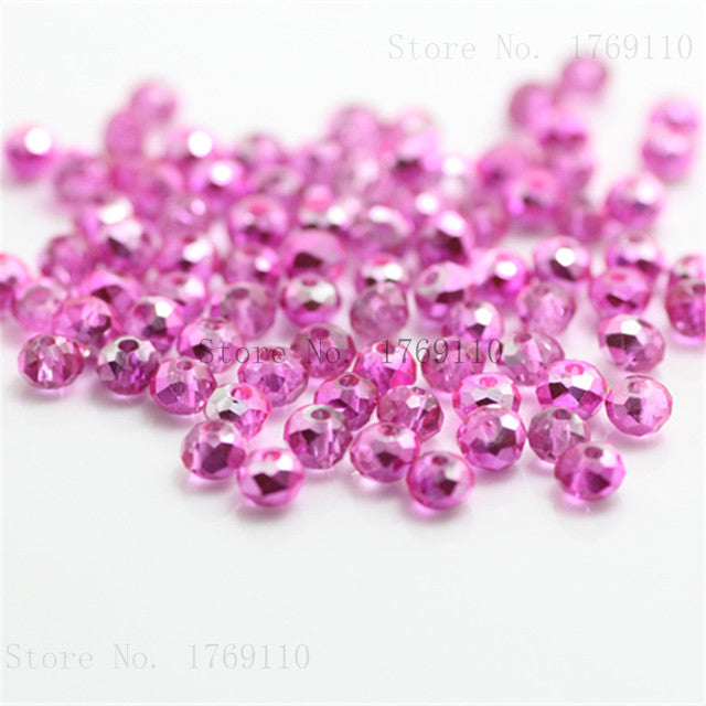 Isywaka Golden Multicolor 3*4mm 4*6mm  Rondelle Austria faceted Crystal Glass Beads Loose Spacer Round Beads for Jewelry Making