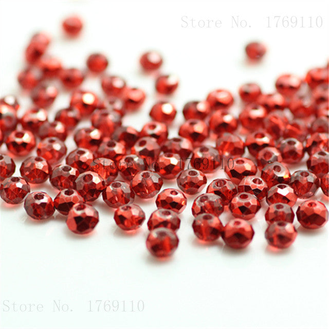 Isywaka Golden Multicolor 3*4mm 4*6mm  Rondelle Austria faceted Crystal Glass Beads Loose Spacer Round Beads for Jewelry Making