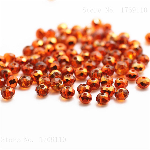 Isywaka Golden Multicolor 3*4mm 4*6mm  Rondelle Austria faceted Crystal Glass Beads Loose Spacer Round Beads for Jewelry Making