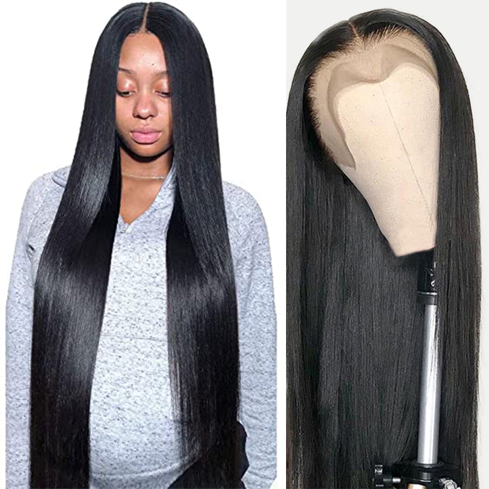 13x6 HD Transparent Lace Front Wig 40 42 Inch Bone Straight Human Hair Frontal Wigs Brazilian Straight 4x4 5x5 6x6 Closure Wig