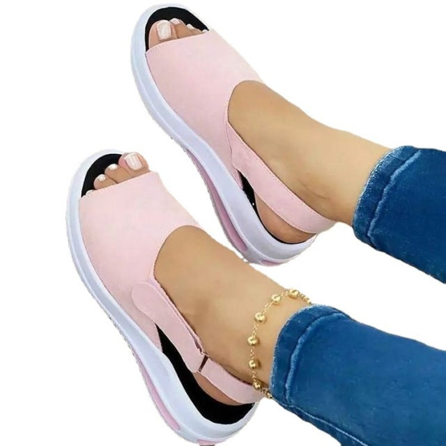 Fashion Shoes Women Platform Sandals Stretch Fabric Summer Women&#39;s Shoes Comfort Walking Ladies Sandalias Female Casual Footwear