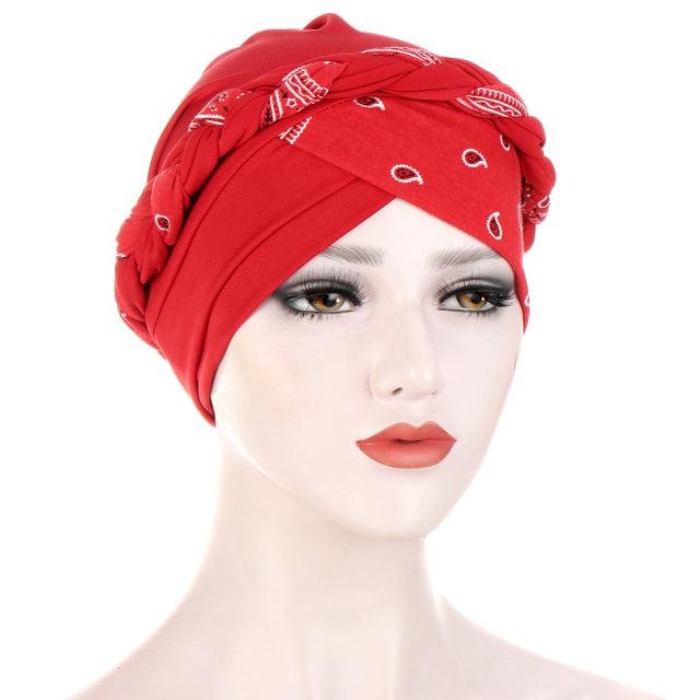 Cotton print muslim turban scarf for women islamic inner hijab caps Arab wrap head scarves femme musulman turbante mujer