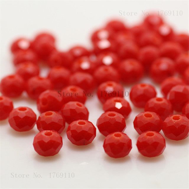 Isywaka 2mm,3*4mm,4*6mm,6*8mm,8*10mm,10*12mm Austria faceted Crystal Glass Beads Loose Spacer Round Beads for Jewelry Making