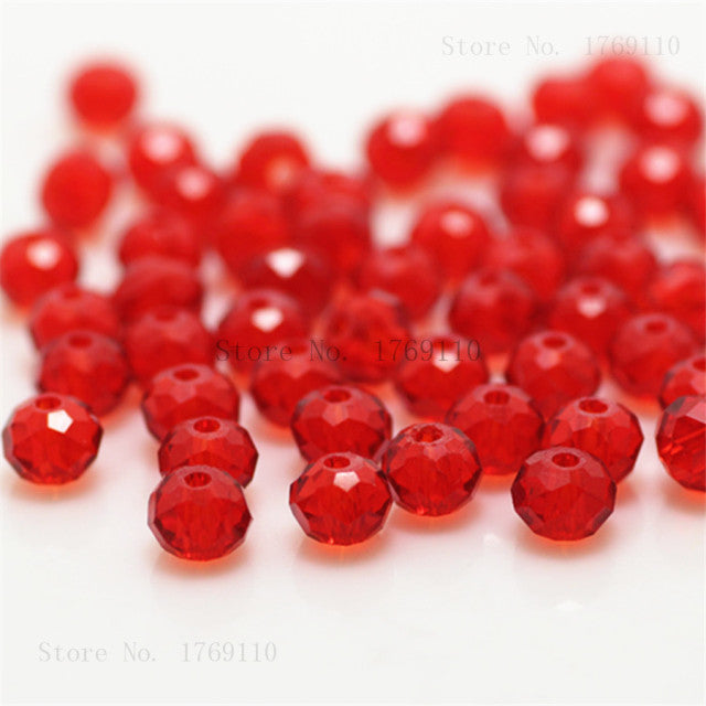 Isywaka 2mm,3*4mm,4*6mm,6*8mm,8*10mm,10*12mm Austria faceted Crystal Glass Beads Loose Spacer Round Beads for Jewelry Making