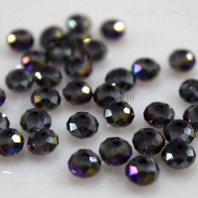 Isywaka 2mm,3*4mm,4*6mm,6*8mm,8*10mm,10*12mm Austria faceted Crystal Glass Beads Loose Spacer Round Beads for Jewelry Making