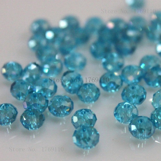 Isywaka 2mm,3*4mm,4*6mm,6*8mm,8*10mm,10*12mm Austria faceted Crystal Glass Beads Loose Spacer Round Beads for Jewelry Making