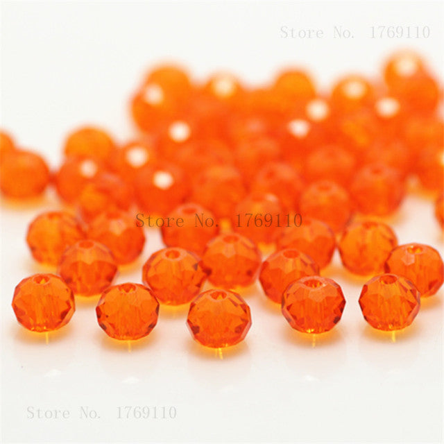 Isywaka 2mm,3*4mm,4*6mm,6*8mm,8*10mm,10*12mm Austria faceted Crystal Glass Beads Loose Spacer Round Beads for Jewelry Making