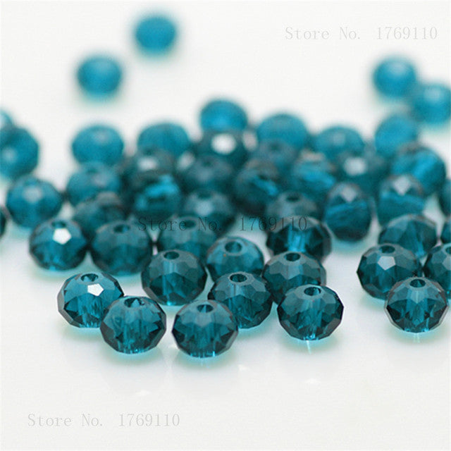 Isywaka 2mm,3*4mm,4*6mm,6*8mm,8*10mm,10*12mm Austria faceted Crystal Glass Beads Loose Spacer Round Beads for Jewelry Making