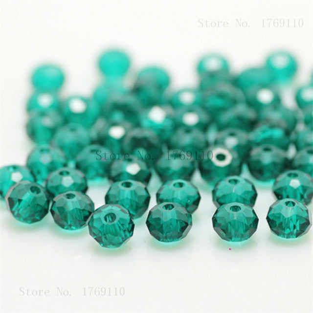 Isywaka 2mm,3*4mm,4*6mm,6*8mm,8*10mm,10*12mm Austria faceted Crystal Glass Beads Loose Spacer Round Beads for Jewelry Making