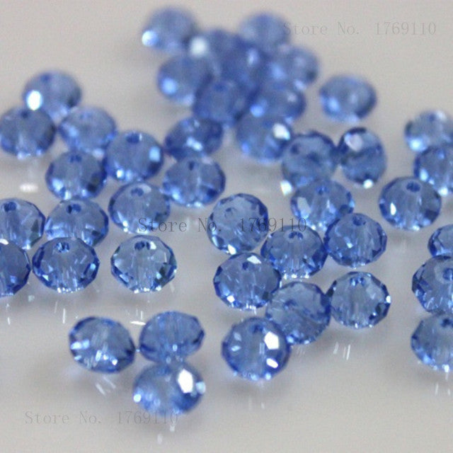 Isywaka 2mm,3*4mm,4*6mm,6*8mm,8*10mm,10*12mm Austria faceted Crystal Glass Beads Loose Spacer Round Beads for Jewelry Making