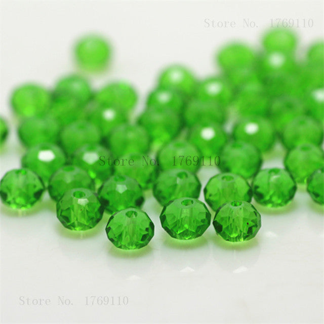 Isywaka 2mm,3*4mm,4*6mm,6*8mm,8*10mm,10*12mm Austria faceted Crystal Glass Beads Loose Spacer Round Beads for Jewelry Making