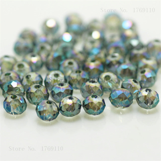 Isywaka 2mm,3*4mm,4*6mm,6*8mm,8*10mm,10*12mm Austria faceted Crystal Glass Beads Loose Spacer Round Beads for Jewelry Making