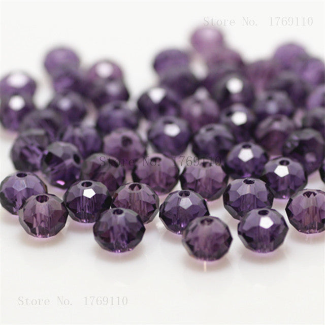 Isywaka 2mm,3*4mm,4*6mm,6*8mm,8*10mm,10*12mm Austria faceted Crystal Glass Beads Loose Spacer Round Beads for Jewelry Making