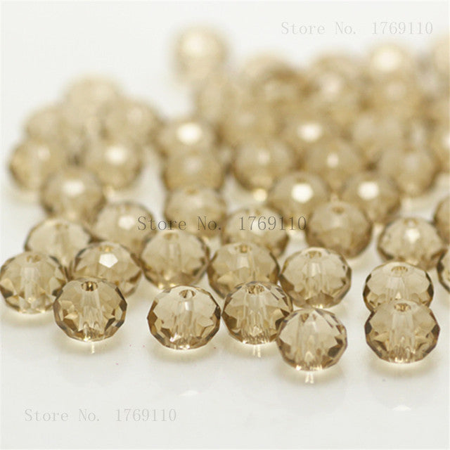 Isywaka 2mm,3*4mm,4*6mm,6*8mm,8*10mm,10*12mm Austria faceted Crystal Glass Beads Loose Spacer Round Beads for Jewelry Making