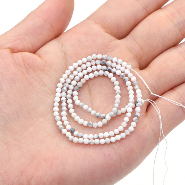 100% Natural Stone Beads Small Faceted Beads for Women Jewelry Making DIY Necklace Bracelet Accessories 2-3mm 16inch