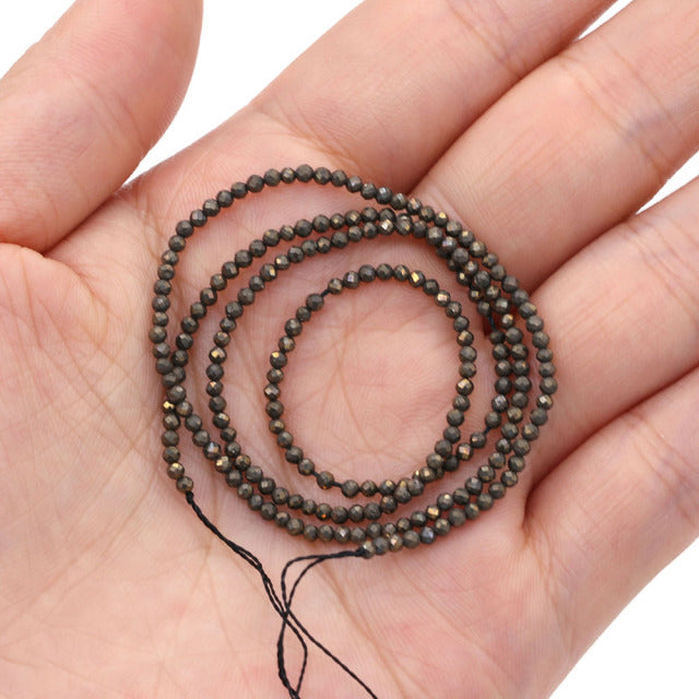 100% Natural Stone Beads Small Faceted Beads for Women Jewelry Making DIY Necklace Bracelet Accessories 2-3mm 16inch