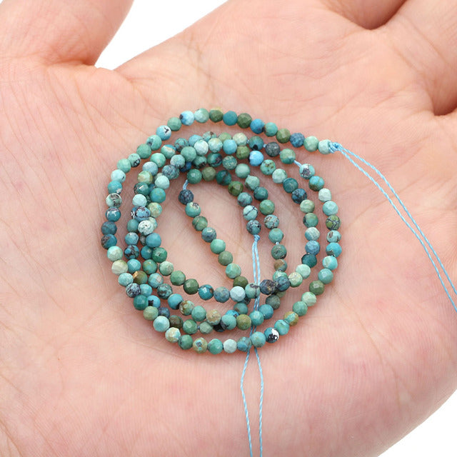 100% Natural Stone Beads Small Faceted Beads for Women Jewelry Making DIY Necklace Bracelet Accessories 2-3mm 16inch