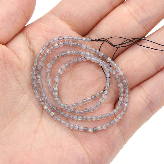 100% Natural Stone Beads Small Faceted Beads for Women Jewelry Making DIY Necklace Bracelet Accessories 2-3mm 16inch