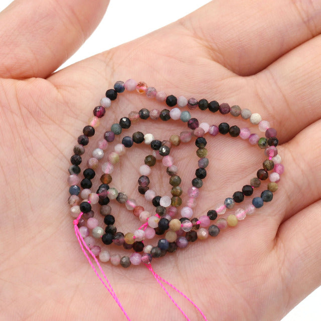 100% Natural Stone Beads Small Faceted Beads for Women Jewelry Making DIY Necklace Bracelet Accessories 2-3mm 16inch