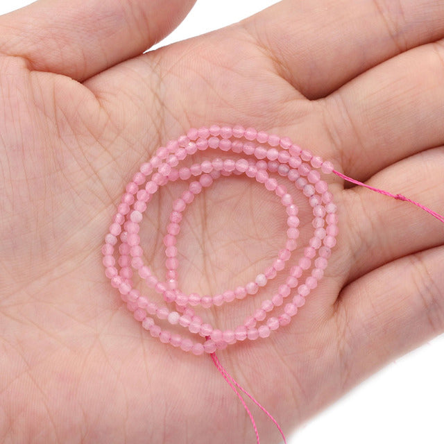 100% Natural Stone Beads Small Faceted Beads for Women Jewelry Making DIY Necklace Bracelet Accessories 2-3mm 16inch