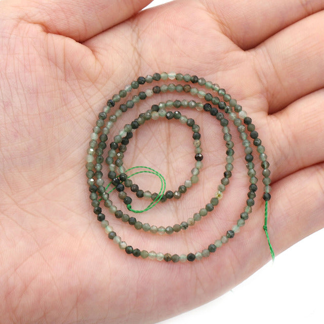 100% Natural Stone Beads Small Faceted Beads for Women Jewelry Making DIY Necklace Bracelet Accessories 2-3mm 16inch