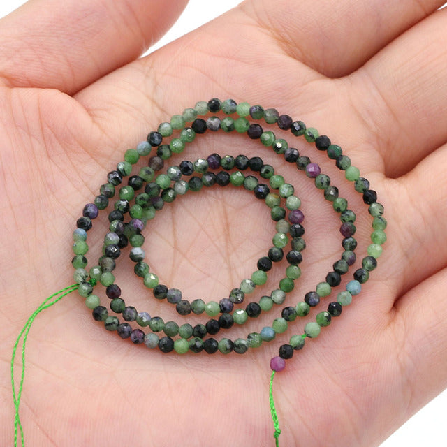 100% Natural Stone Beads Small Faceted Beads for Women Jewelry Making DIY Necklace Bracelet Accessories 2-3mm 16inch