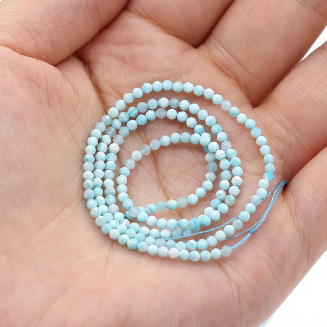 100% Natural Stone Beads Small Faceted Beads for Women Jewelry Making DIY Necklace Bracelet Accessories 2-3mm 16inch