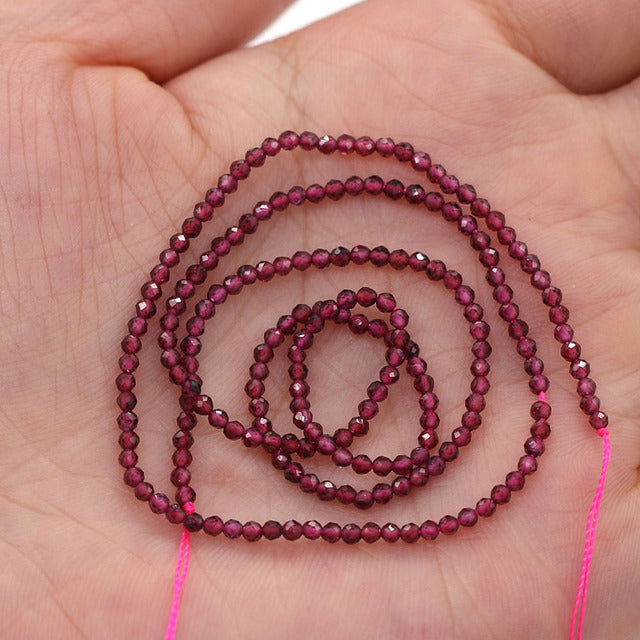 100% Natural Stone Beads Small Faceted Beads for Women Jewelry Making DIY Necklace Bracelet Accessories 2-3mm 16inch