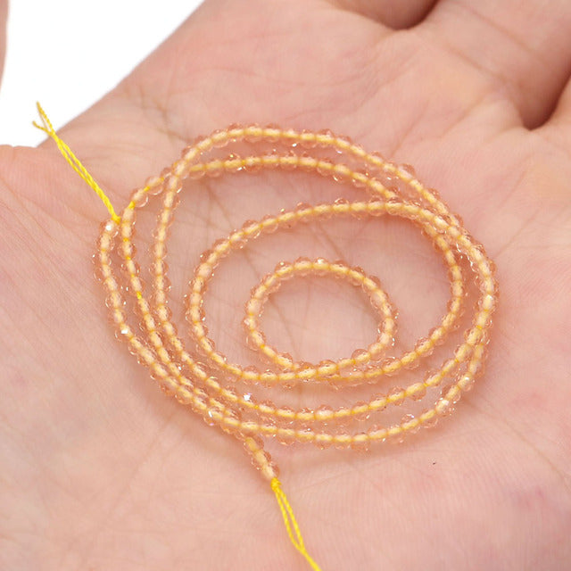 100% Natural Stone Beads Small Faceted Beads for Women Jewelry Making DIY Necklace Bracelet Accessories 2-3mm 16inch