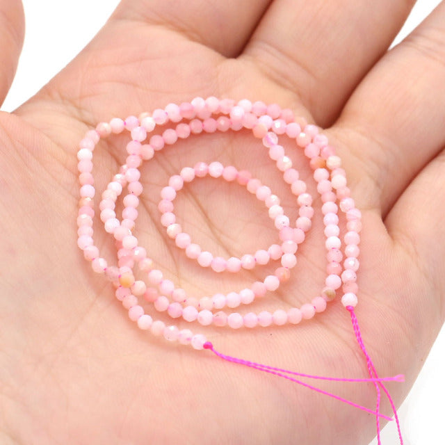 100% Natural Stone Beads Small Faceted Beads for Women Jewelry Making DIY Necklace Bracelet Accessories 2-3mm 16inch