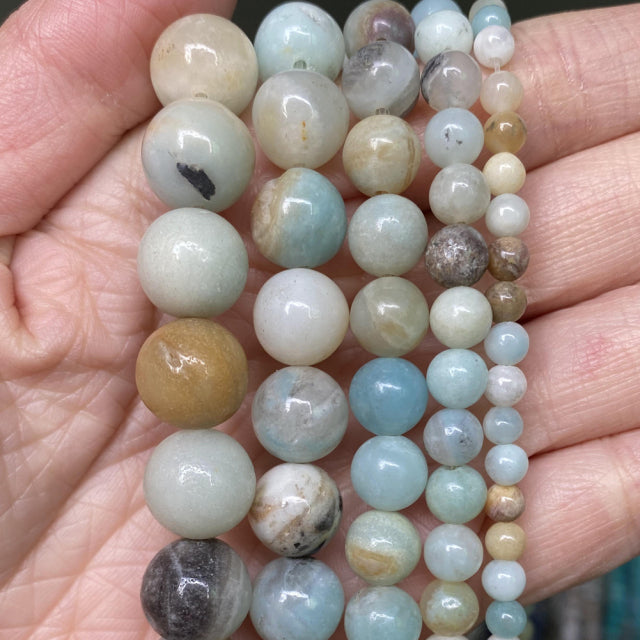 42 Style Natural Stone Beads 4 6 8 10mm Lava Amazonite Agates Amethysts Turuoqises Round Beads for Jewelry Making Diy Bracelets